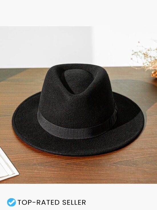 Wool Felt Fedora Hat Adjustable Unisex Classic Trilby Jazz Cap Party main image 5